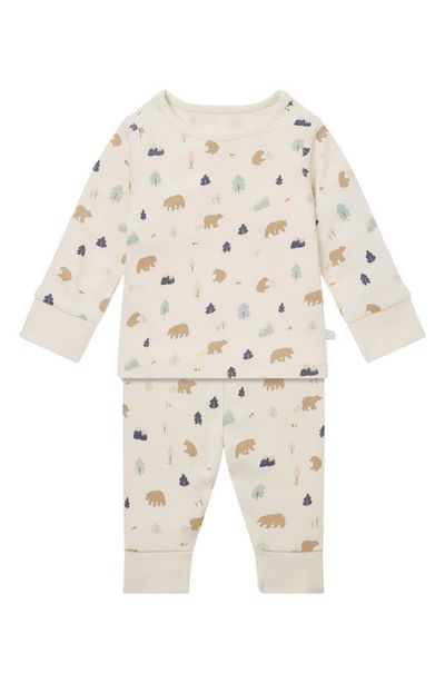 MORI MORI Dino Print Two-Piece Fitted Pajamas