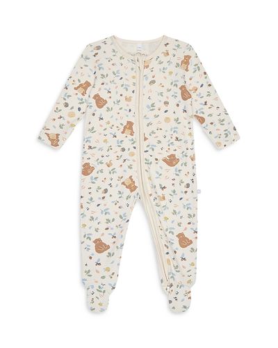Mori Mori Unisex Bear Print Two Way Zip Up Sleepsuit