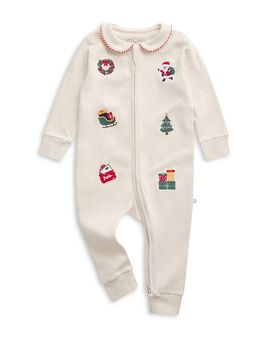 Mori Mori Unisex Christmas Embroidered Two Way Zip Up Sleepsuit Coverall