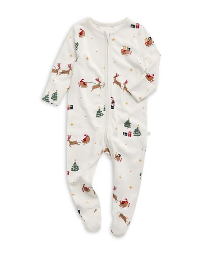 Mori Mori Unisex Christmas Print Two Way Full Zip Footie