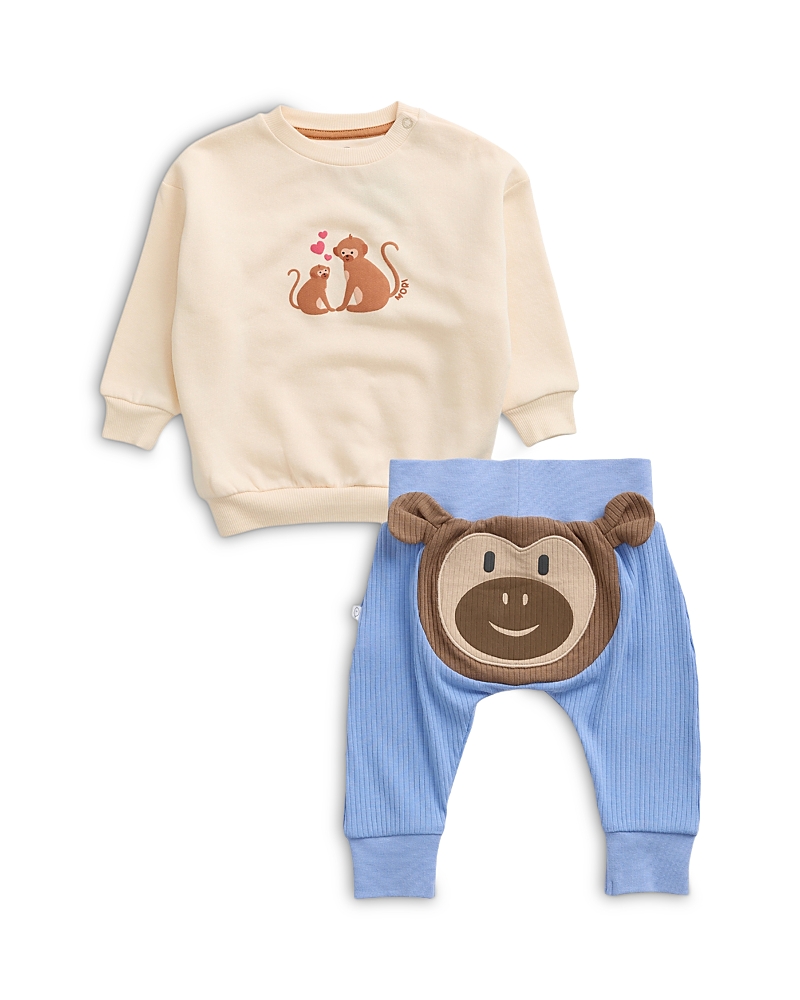 Mori Mori Unisex Monkey Placement Print Sweatshirt & Jogger Pants Set