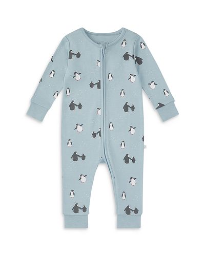 Mori Mori Unisex Penguin Print Two Way Zip Romper