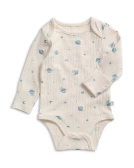 Mori Mori Unisex Printed Ribbed Long Sleeve Bodysuit