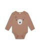 Mori Mori Unisex Ribbed Bear Face Long Sleeve Bodysuit - 1