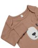 Mori Mori Unisex Ribbed Bear Face Long Sleeve Bodysuit - 2