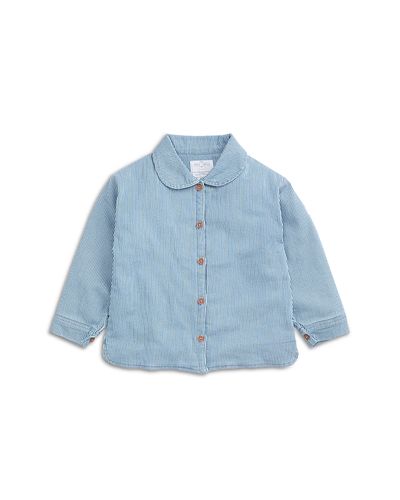 Mori Mori Unisex Striped Denim Quilted Jacket