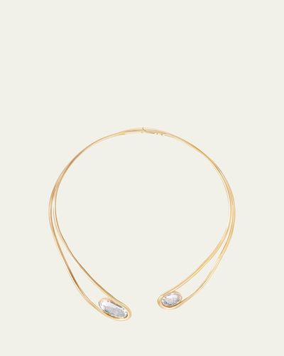Moritz Glik 18K Yellow Gold Cascavel Choker Necklace with Diamonds and Kaleidoscope Shakers