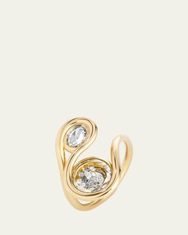 Moritz Glik 18K Yellow Gold Kaleidoscope Shaker Clave Ring with Diamonds, Petite