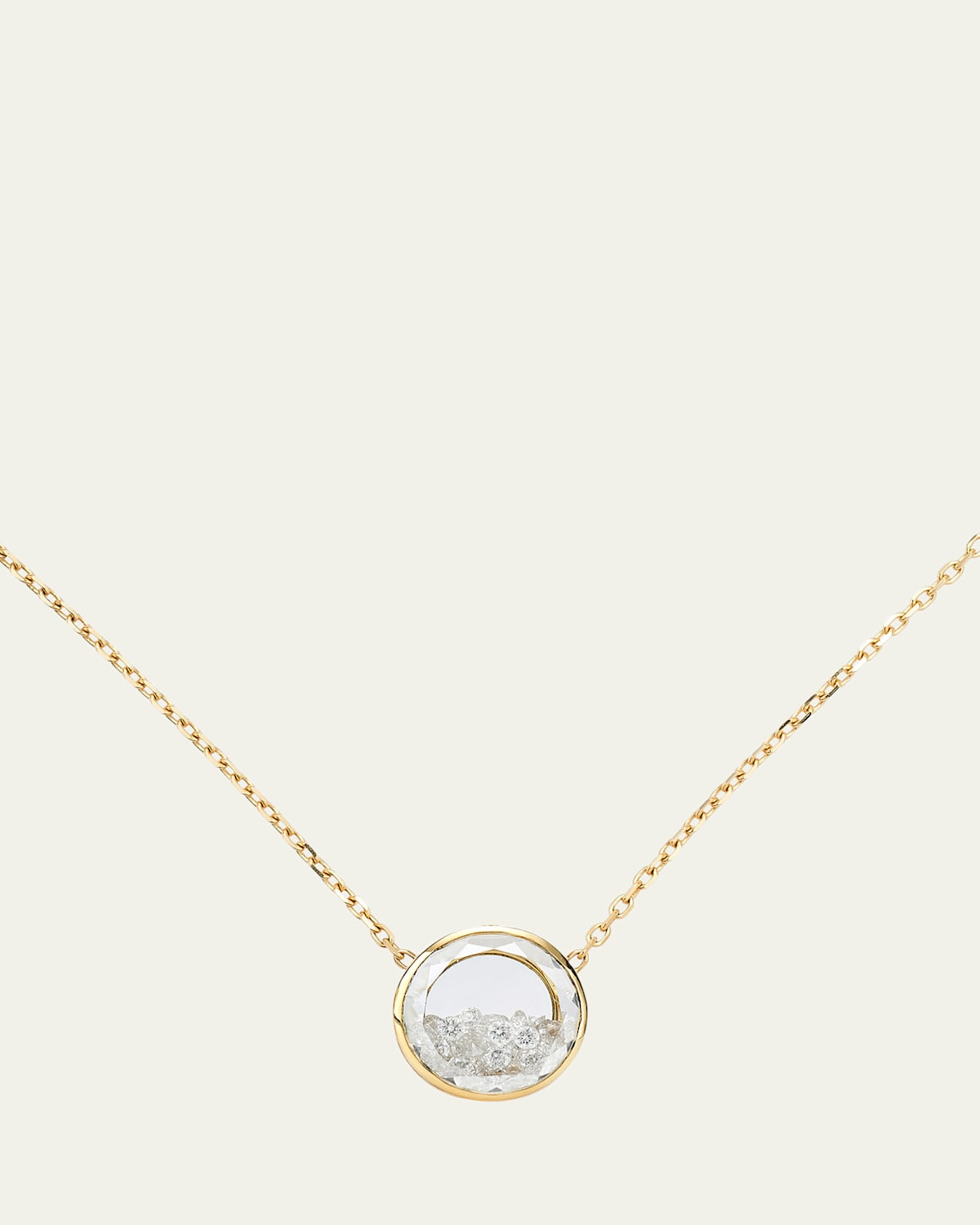 Moritz Glik 18K Yellow Gold Naipe Circle Diamond Kaleidoscope Shaker Necklace