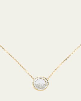 Moritz Glik 18K Yellow Gold Naipe Circle Diamond Kaleidoscope Shaker Necklace