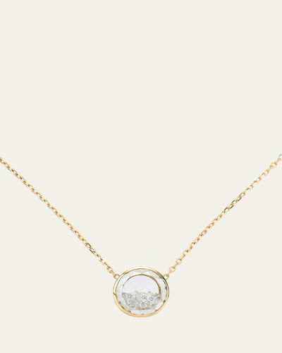 Moritz Glik 18K Yellow Gold Naipe Circle Diamond Kaleidoscope Shaker Necklace