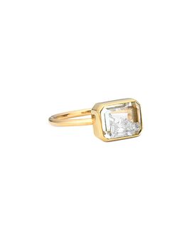 Moritz Glik Moritz Glik 18K Yellow Gold Diamond Esmeralda Shaker Ring