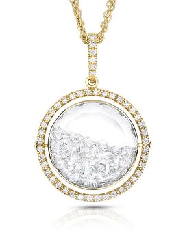 Moritz Glik Moritz Glik 18K Yellow Gold Diamond Halo Shaker Pendant Necklace, 22-24