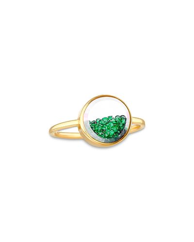 Moritz Glik Moritz Glik 18K Yellow Gold Emerald Core Circle Ring