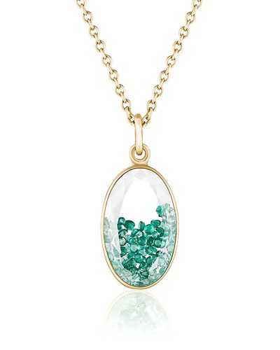 Moritz Glik Moritz Glik 18K Yellow Gold Emerald Core Oval Pendant Necklace, 16-18