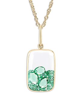 Moritz Glik Moritz Glik 18K Yellow Gold Emerald Shaker Pendant Necklace, 16-18
