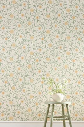 Morris & Co. Scroll Leaves & Trees Thyme Pear Wallpaper