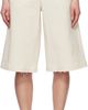 Moschino Jeans Moschino Jeans Beige & Blue Textured Cotton Hemp Shorts - 1