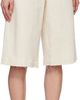 Moschino Jeans Moschino Jeans Beige & Blue Textured Cotton Hemp Shorts - 2