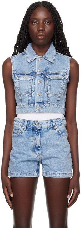Moschino Jeans Moschino Jeans Blue Faded Denim Vest