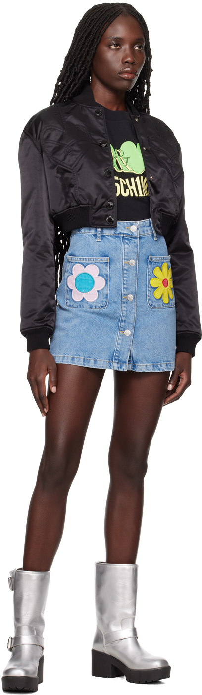 Moschino Jeans - Blue Flowers Denim Miniskirt