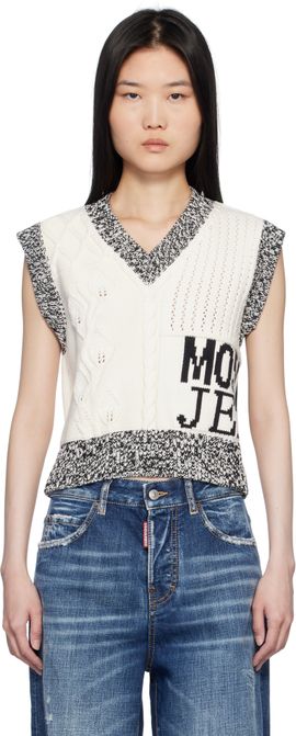 Moschino Jeans Moschino Jeans Off-White Urban Knit Vest
