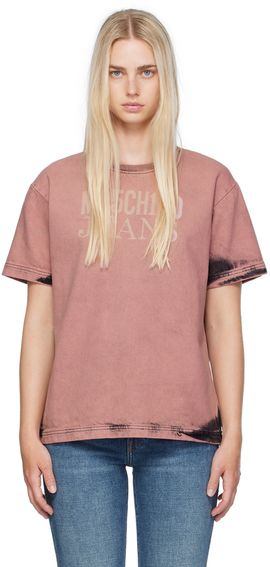 Moschino Jeans Moschino Jeans Pink Bleached T-Shirt