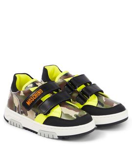Moschino Kids Moschino Kids Camouflage leather sneakers