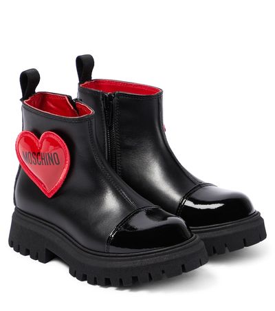Moschino Kids Moschino Kids Heart patent leather boots