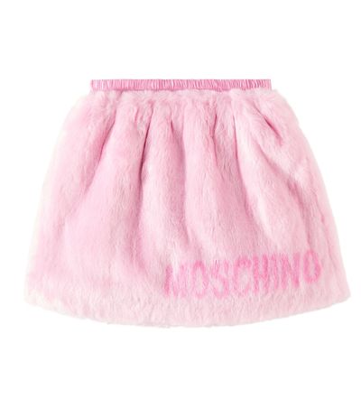 Moschino Kids Moschino Kids Logo faux fur skirt