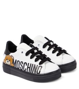 Moschino Kids Moschino Kids Logo leather sneakers