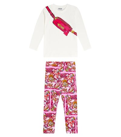 Moschino Kids Moschino Kids Printed cotton-blend top and leggings set