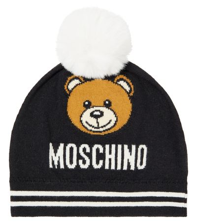 Moschino Kids Moschino Kids Teddy Bear cotton and wool beanie