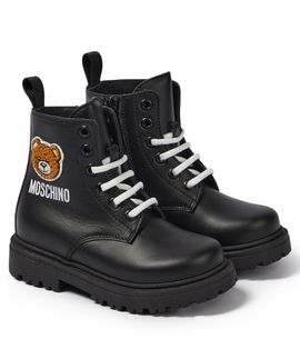 Moschino Kids Moschino Kids Teddy leather lace-up boots