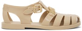 Moschino Moschino Beige Jelly Logo Lettering Sandals