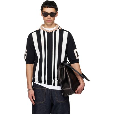 Moschino Moschino Black & White Sport Inspired Polo