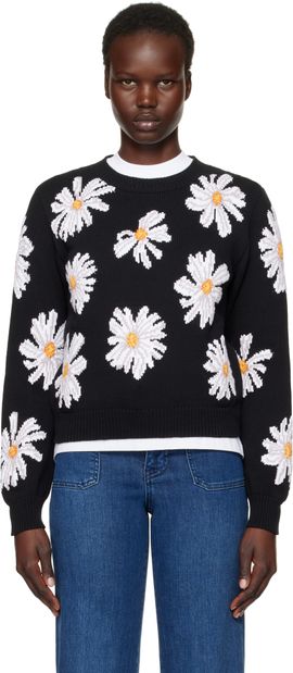 Moschino Moschino Black All Over Daisy Print Sweater