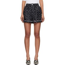 Moschino Moschino Black All Over Small Goose Print Silk Twill Shorts