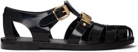 Moschino Moschino Black Jelly Logo Lettering Sandals