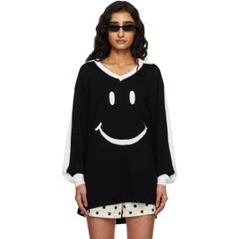Moschino Moschino Black Smiley Extra-Fine Merino Wool Sweater