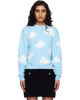 Moschino Moschino Blue Organic Cotton Blend Archive Cloud Sweater - 1