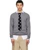 Moschino Moschino Gray Extra-Fine Merino Wool Intarsia Sweater - 1
