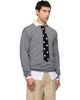 Moschino Moschino Gray Extra-Fine Merino Wool Intarsia Sweater - 2
