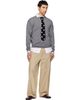 Moschino Moschino Gray Extra-Fine Merino Wool Intarsia Sweater - 4