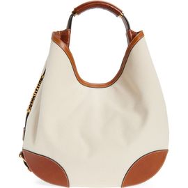 Moschino Moschino Handle Me Canvas & Leather Hobo Bag