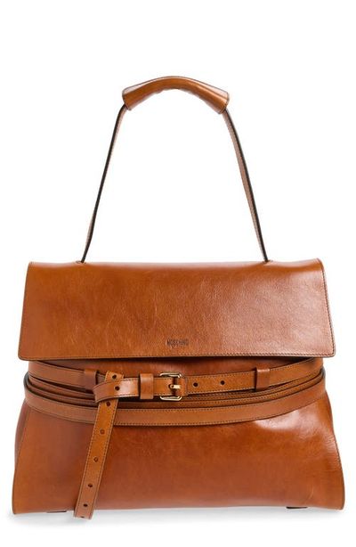 Moschino Moschino Medium Tie Me Leather Shoulder Bag