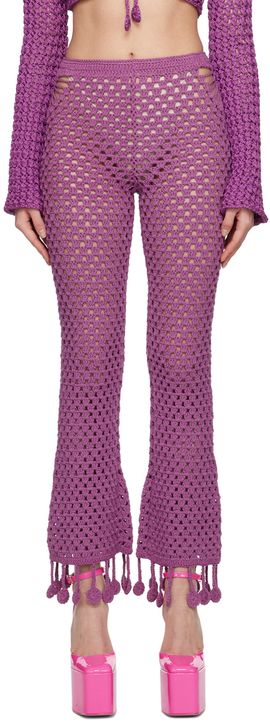Moschino Moschino Purple Crocheted Lounge Pants