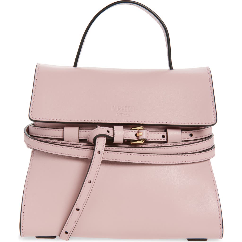 Moschino Moschino Small Tie Me Leather Top Handle Bag