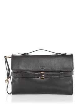 Moschino Moschino Tie Me Leather Clutch