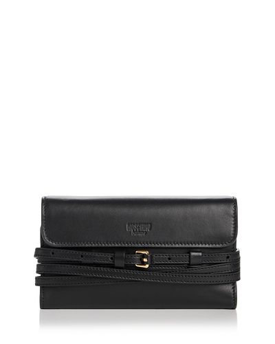 Moschino Moschino Tie Me Leather Wallet on Chain